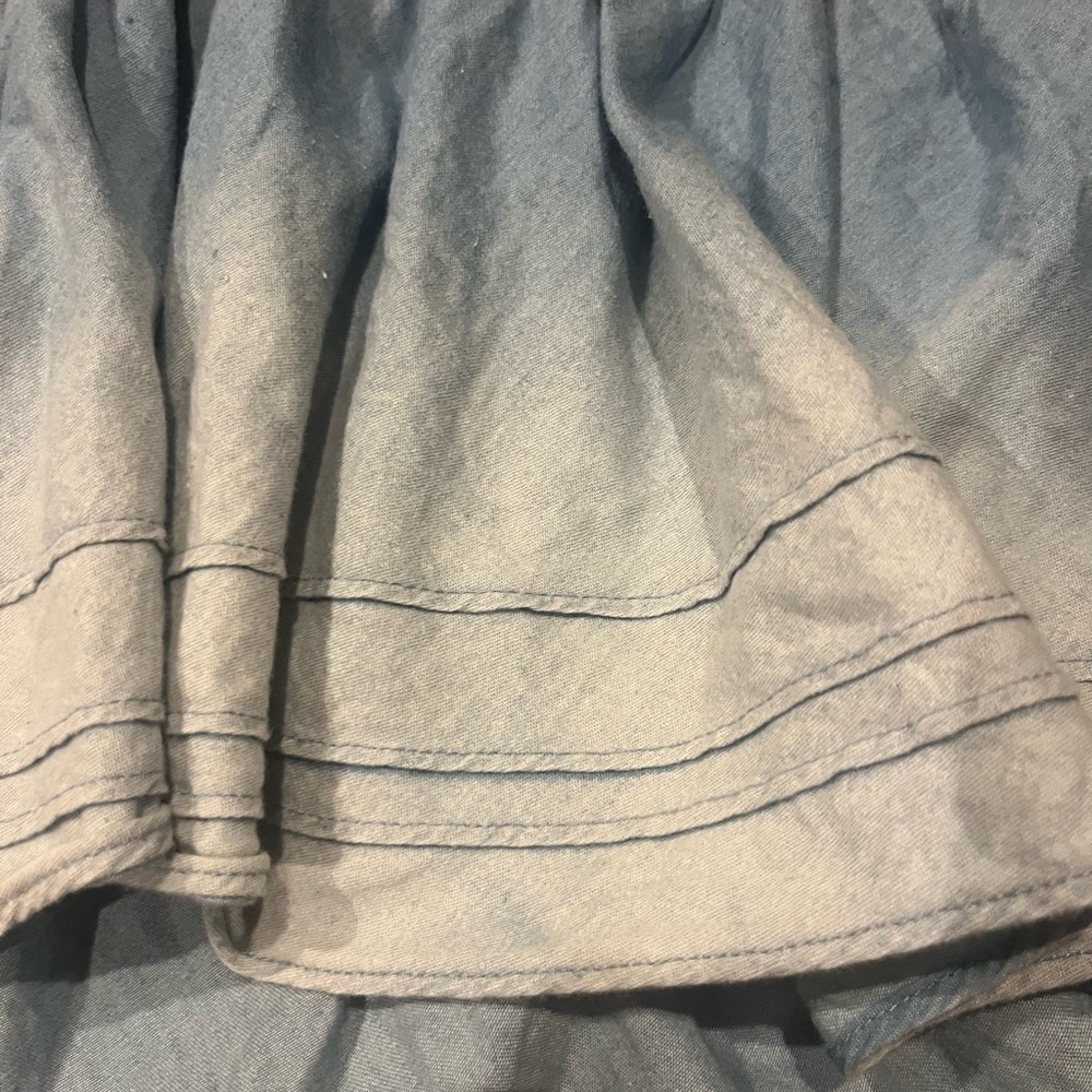 Anthropologie Pilcro knit peplum with chambray flounce so small - Picture 5 of 6